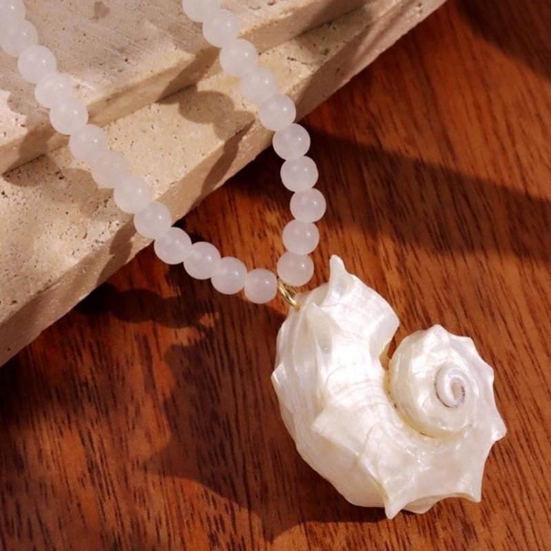 Conch Shell Pendant Necklace Coastal Inspired Designs Vacation Jewelry Gift Ideas