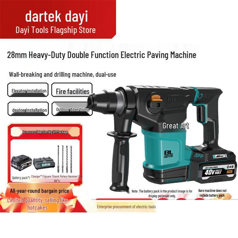 Dayi Cordless Brushless Rotary Hammer Drill CN plug (adapter included)