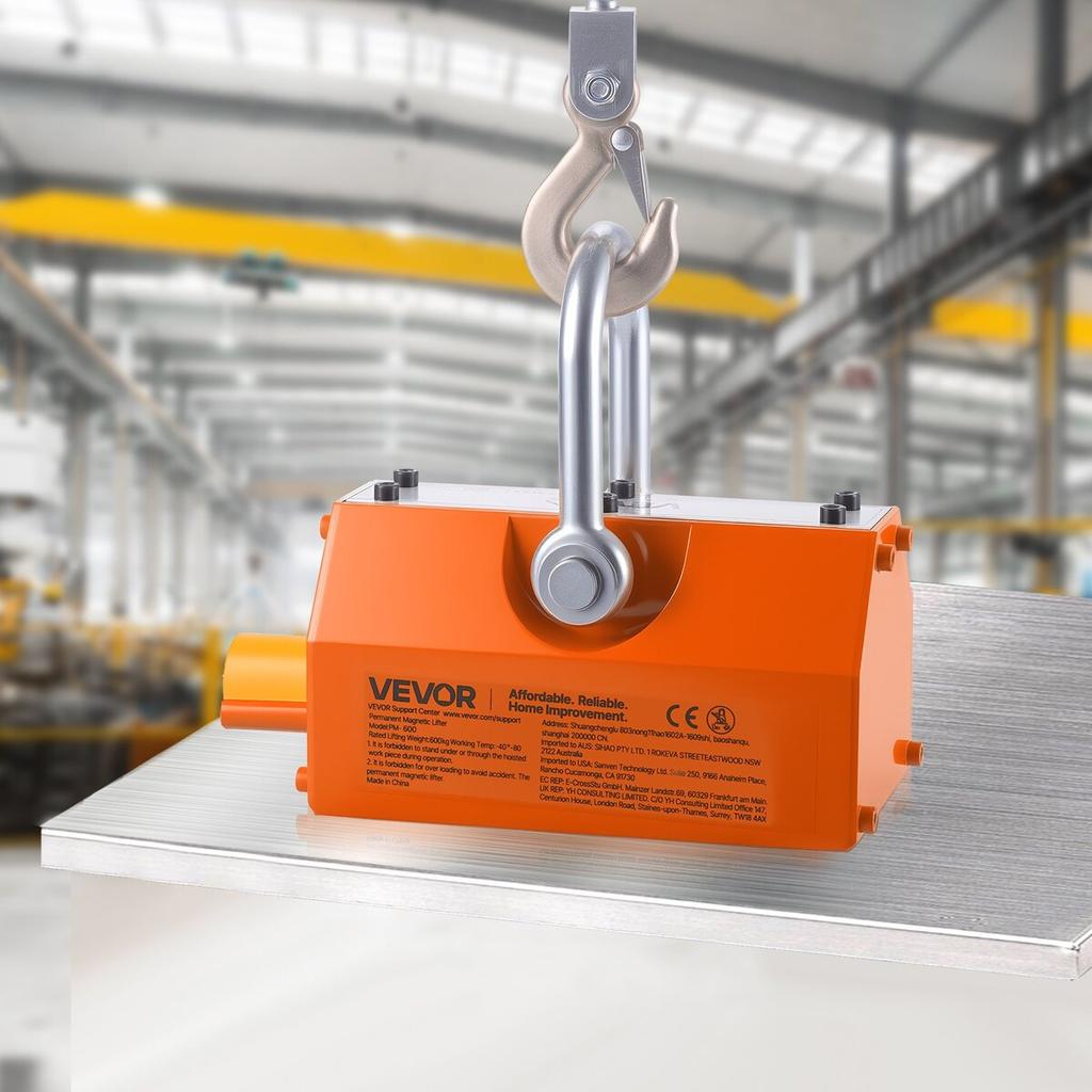 Magnetic Lid Lifter Dolly, 600 kg Pulling Capacity, Steel Dolly with Heavy Duty Magnet Lift and 2 Wheels, Adjustable Handle, N42 Neodymium, Foldable