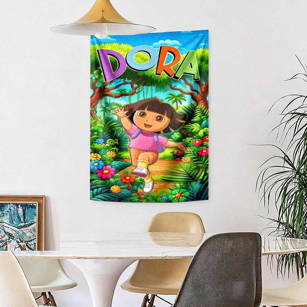 Dora Explorer Wall Decor Tapestry Art For Pet Memorial Birthdaywedding Party Backdrop Family Gift