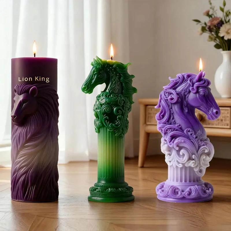 Horse Head Relief Mold Silicone Horse Totem Candle Mould Silicone Candle Mold Dyi Aromatherapy Mold For Craft Workshops Candle
