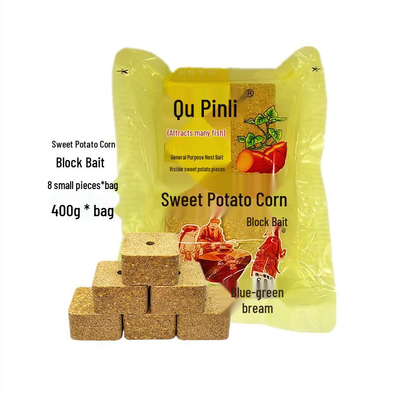 Westliche Süßkartoffel-Mais-Würfelköder - Kartoffelduft für Karpfen & Graskarpfen, 36 Beutel pro Karton