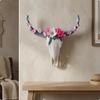 Sheep Skull Wall Hanging Curved Horns Sculpture House Decoration Pale White