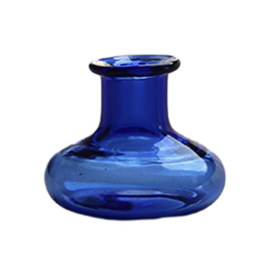 Miniature Vase, Tiny Blue Glass Vase, Small Flower Holder, Cute Mini Vase for Miniature Houses DIY Refrigerator Magnets (Magnets Not Included)