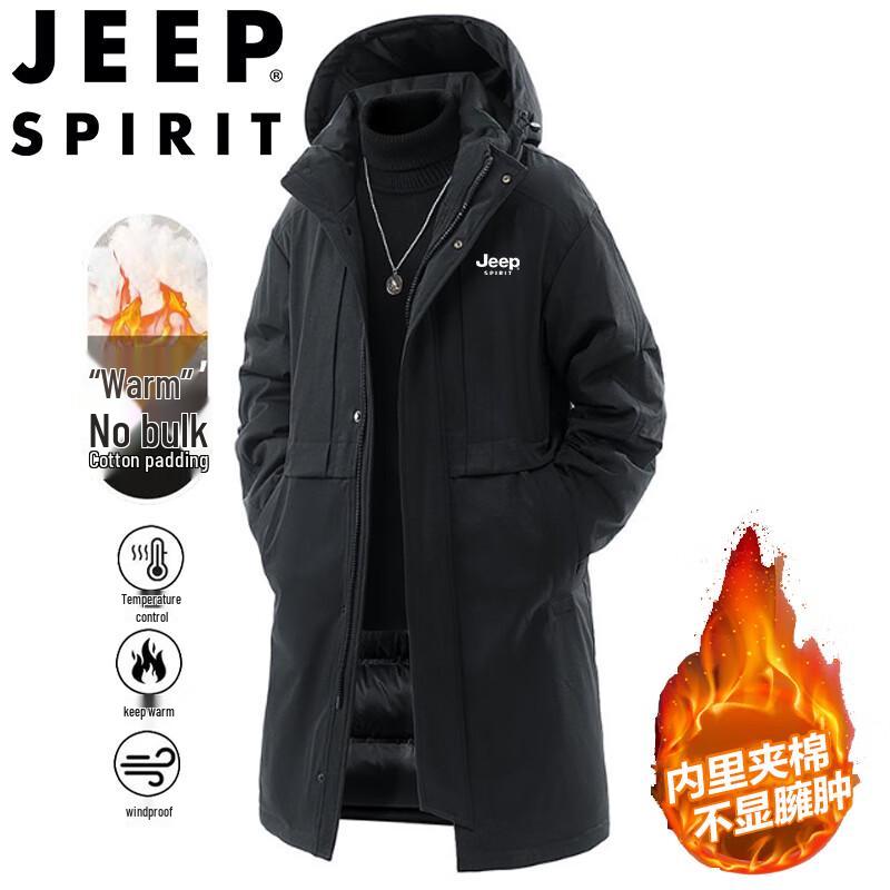 JEEP SPIRIT Men's Hooded Mid-length Winter Jacket