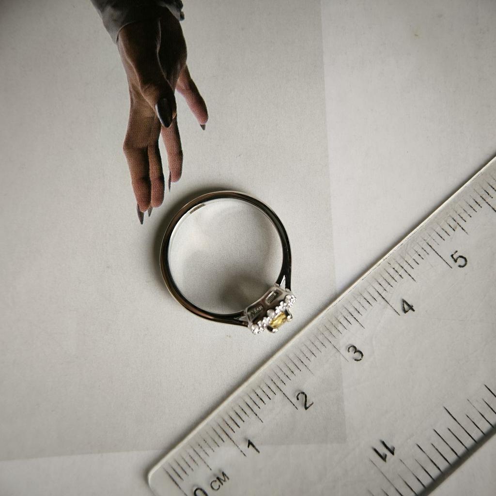 Серебряное кольцо с цитрином nano 0.308ct, вес изделия 2,09 гр (2190059)