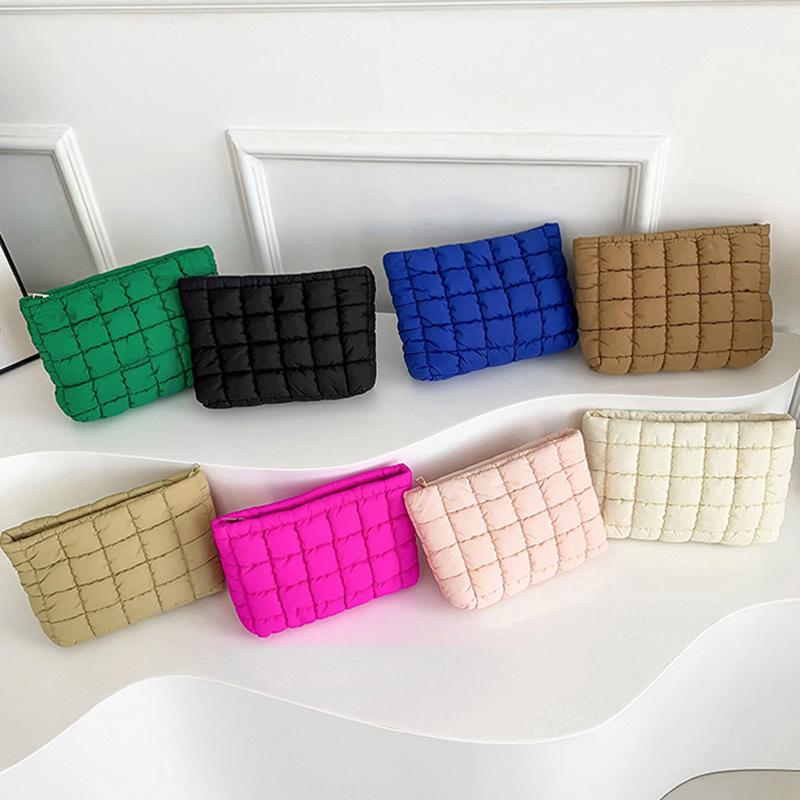 

High-Capacity Makeup Storage Bags Solid Color Cosmetic Organizer Bag Simple Clutch Portable Fashion Casual Handbag Gifts A6