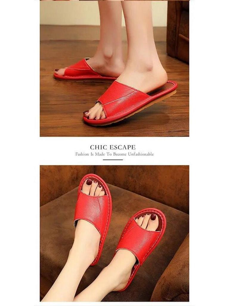 Unisex Echtleder Rindsleder Hausschuhe: Rutschfest, Bequem, Lässig und Kühl für Alle Jahreszeiten