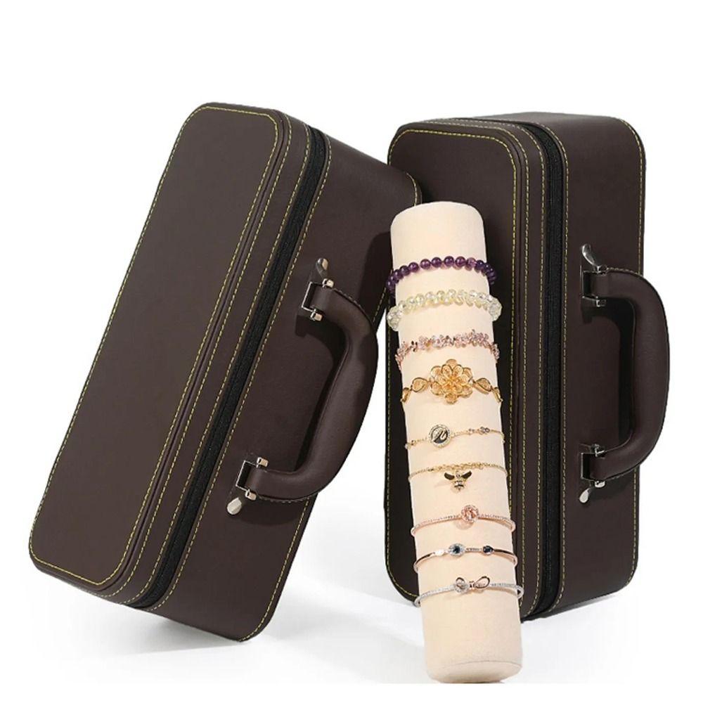 PU Leather Wristwatch Holder Compact Bracelet Carrying Case Antique Collection