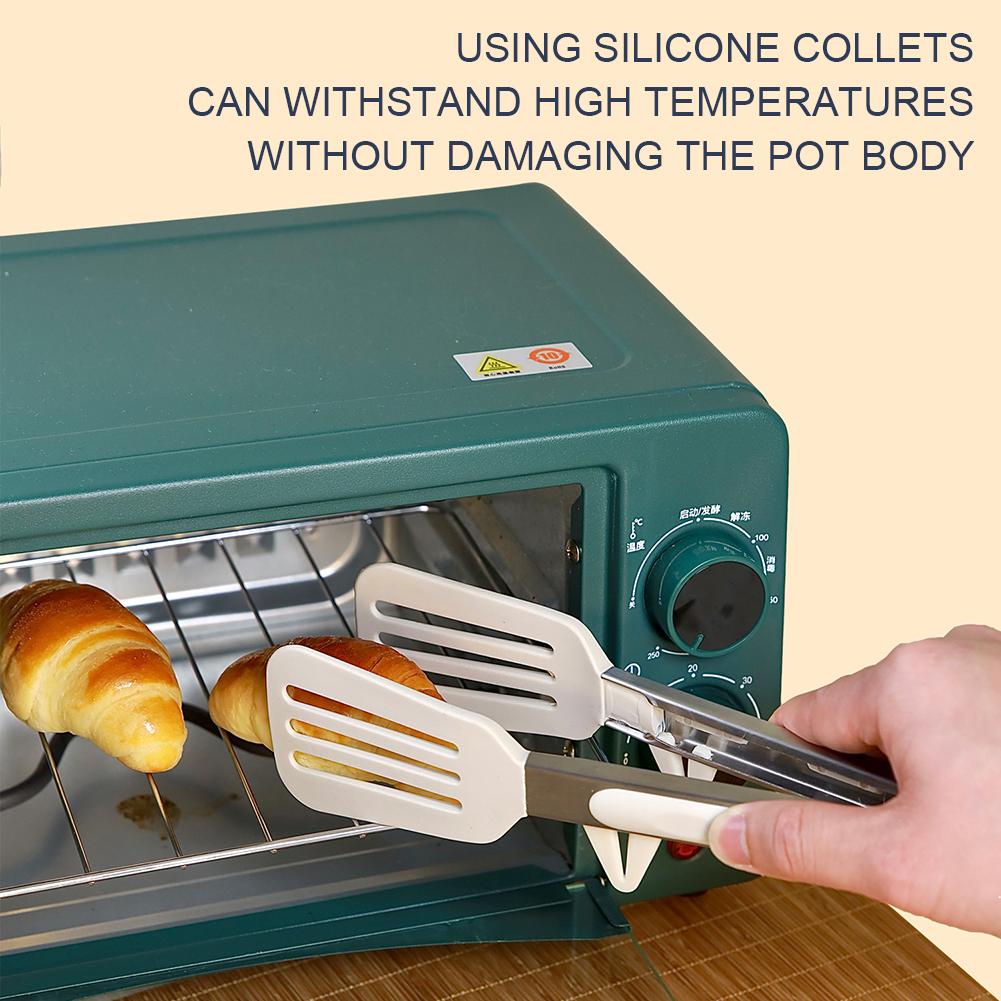 9/12 Inch Stainless Steel Food Tongs,Silicone Non-stick Cooking Clips for Kitchen,Household BBQ Clamp for Salad Outdoor Barbecue