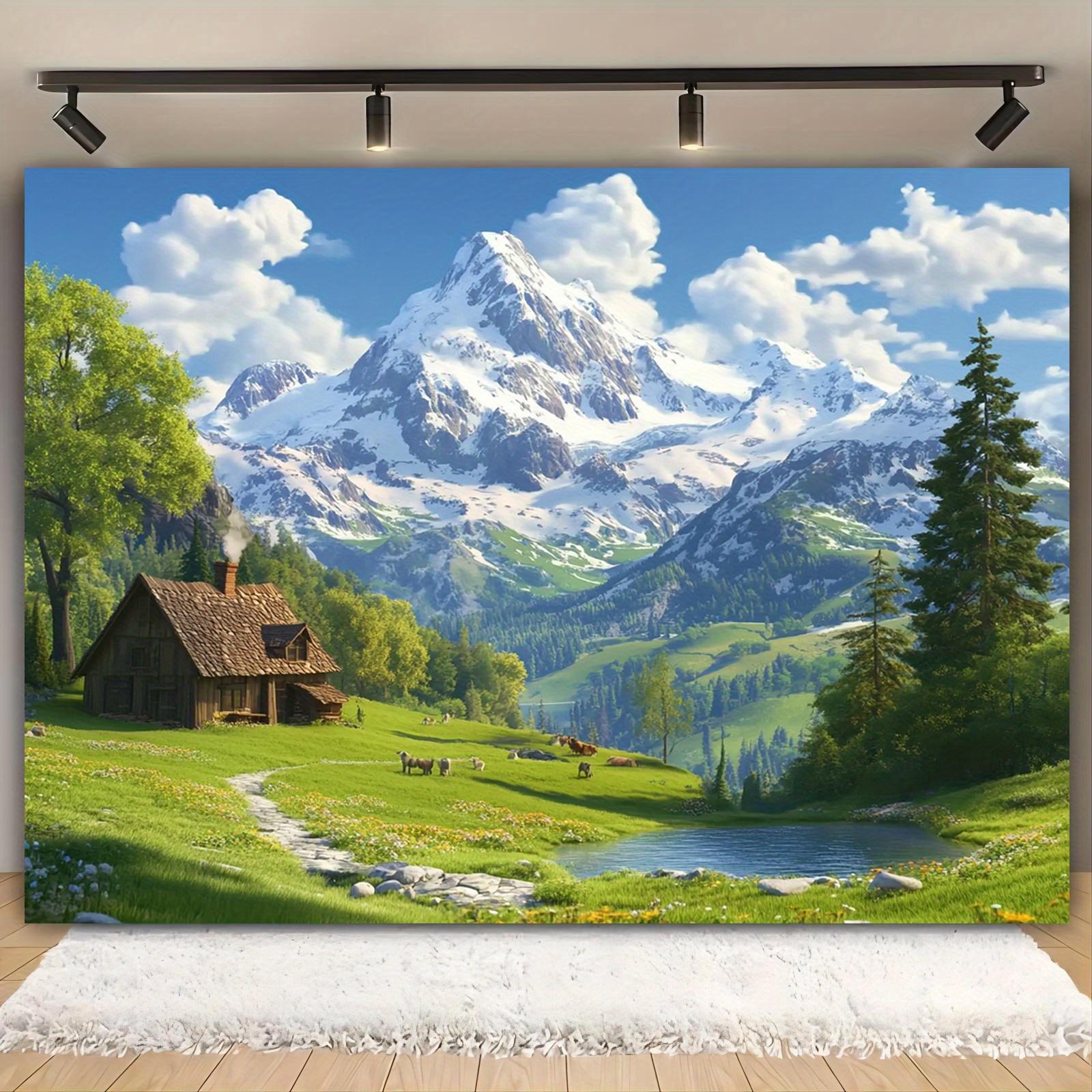 1 Alpine and Lake Lucerne themed background banner - suitable for birthdays holidays parties multiple sizes to choose from 100x150cm