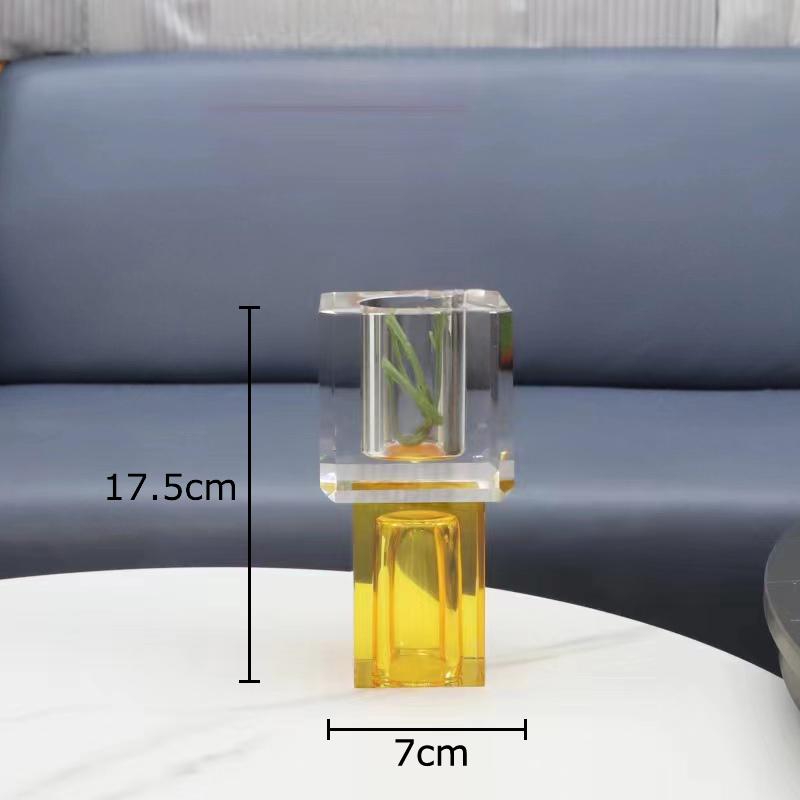 

Minimalist Geometric Square Glass Vase Table Decoration Artificial Flowers Decorative Flower Arrangement Modern Floral Vases