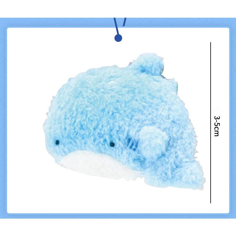 Round Eyes Aquarium Mascotspecies Shark Whale Manta Otter Fluffy Soft Stuffed Plush Toy Ball Chain,Shark Crab Figurine Sea Creature
