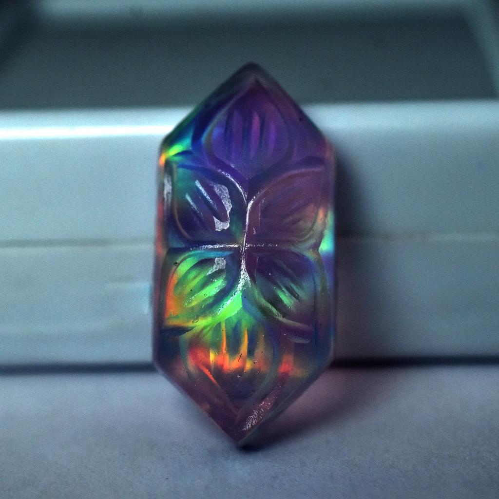 Lab-Created Opal Loose Gemstone Multi-Color Doublet Fancy Cut 9.45 ct for Jewelry Making and Crafts