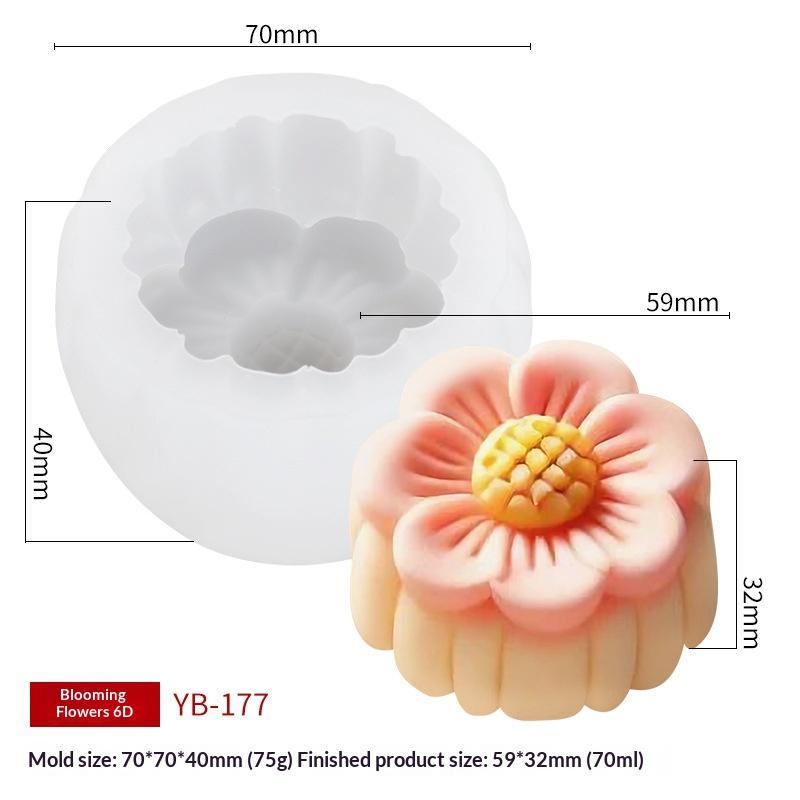 3D-Blumenform Blumen-Silikonformen Eis-Gebäck Backwerkzeug Gelee-Süßigkeitenformen Wiederverwendbare Schokoladen-Silikon-Seifenform Küche