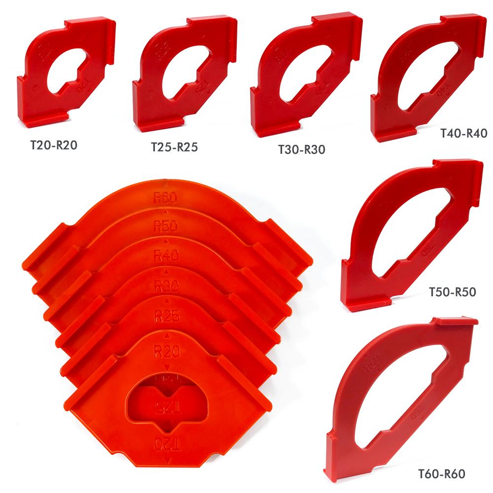 6-piece Set Woodworking Trimming Machine Round Corner Template Straight Bevel R/C Corner Trimming Positioning Flip Template