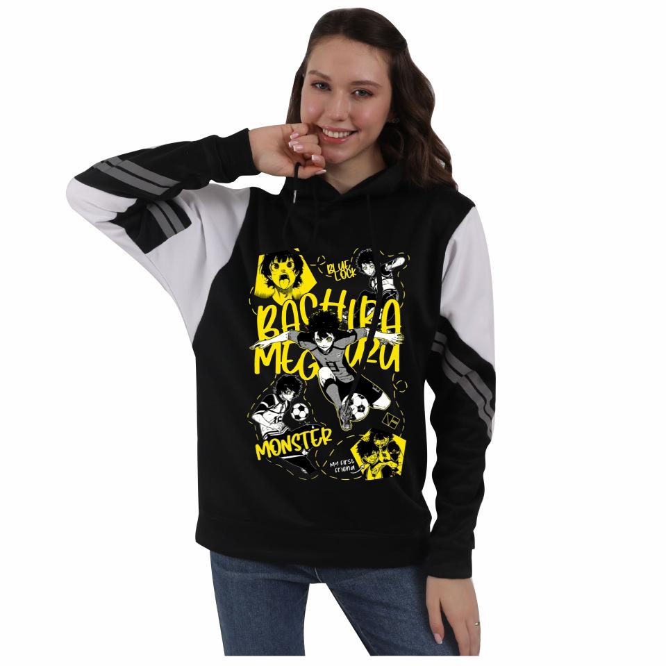 Blue Lock Anime Colorblock Hoodie mit Fleece für Damen und Herren - Herbst/Winter