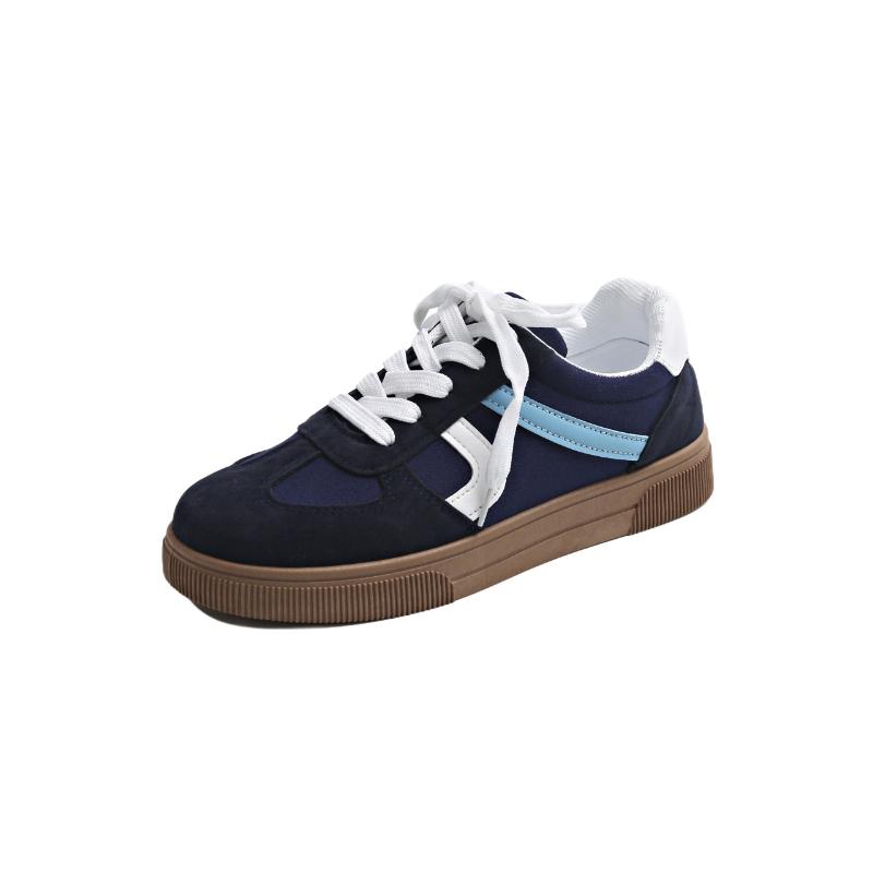 Fashion Women Sneakers New Fashion Round Toe Casual Lace Up Shoes Breathable Shoes Women Patchwork Retro Outdoor Flat Sneakers Women