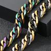 Kalen Hip Hop Colorful Cuban Chain Bracelet for Men Hight Quality Thick Stainless Steel Jewelry 13MM Chunky Trendy Accessories
