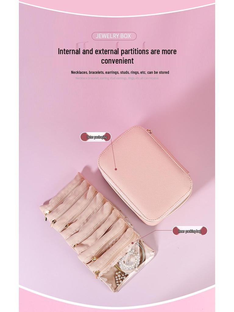 Personalizowane Pudełko na Biżuterię Podróżne z 8-częściowym Organizerem na Kolczyki