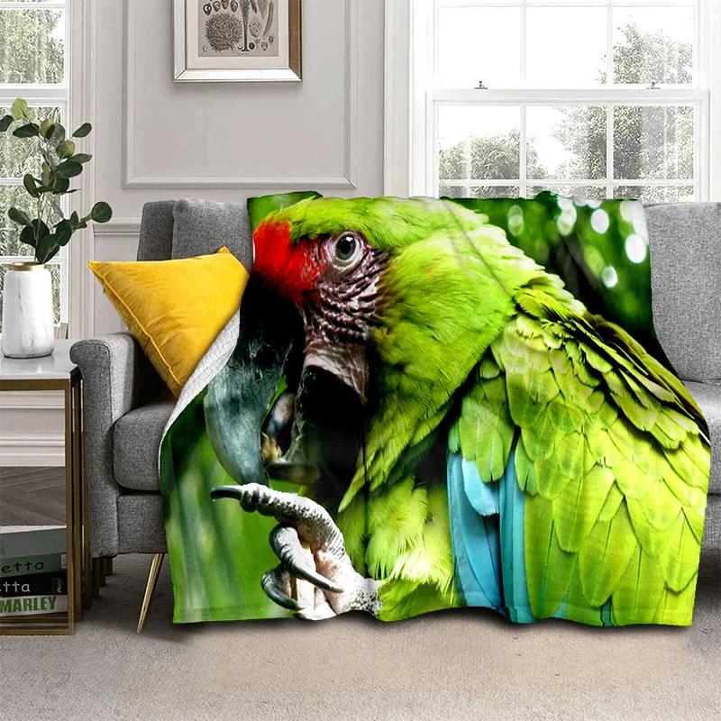 3D Colorful Macaws Parrot Birds Blanket,Soft Throw Blanket for Home Bedroom Bed Sofa Picnic Travel Office Rest Cover Blanket Kid