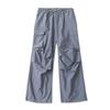 Quick-Drying Cargo Wide-Leg Pants Summer and Autumn New Foreign Trade Women clothes Simple Light Elastic Waist Multi-pockets Umbrella Pants 32313