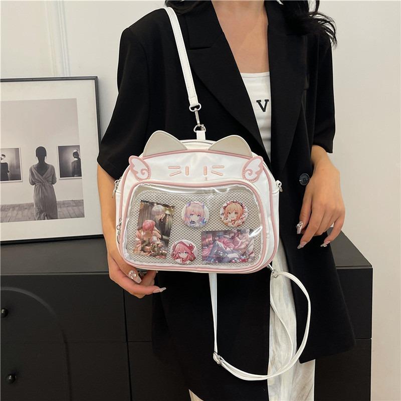 YK Millennial Babes Schmerztasche Student Pendler Niedliche Mechanische Katze Neue Große Kapazität College Umhängetasche