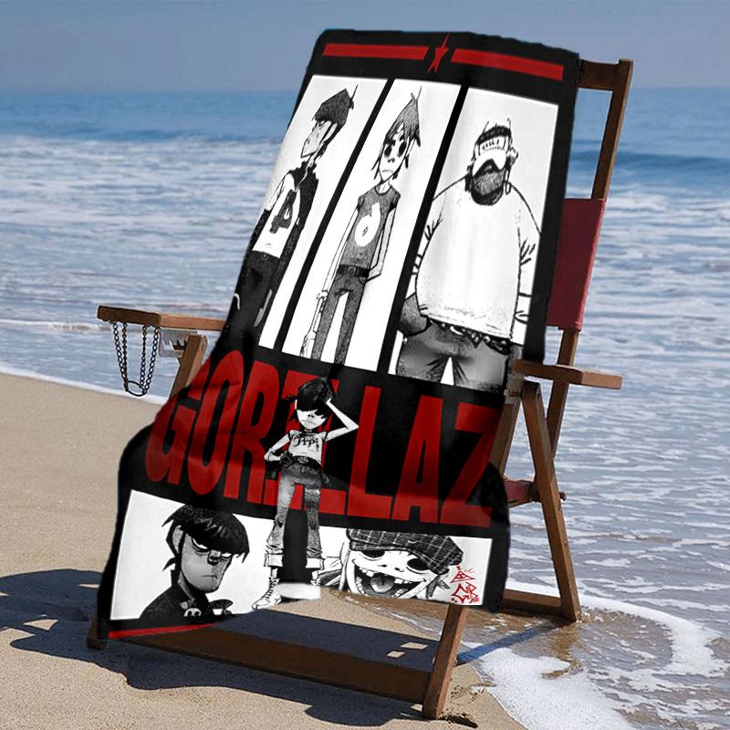 Proof Beach Towel with Gorillaz Band Pattern - Soft,absorbent,quick-drying,machine Washable - Perfect for Swimming,camping,bathing