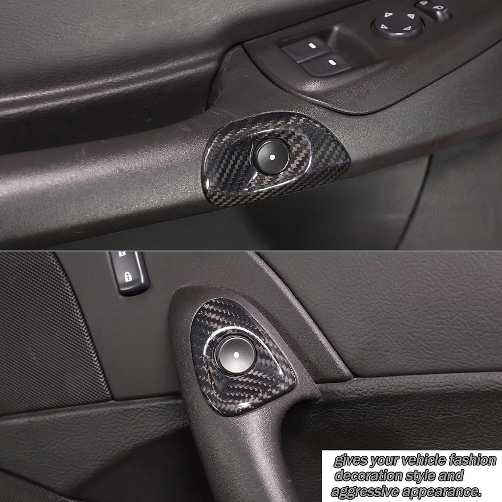 Lcojicep Car Switch Button Trim Compatible with Corvette C6 Z06 ZR1 2005-2013 Door Switch Button Lock Trim Door Switch Button Trim Frame Panel Real