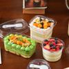 50Pcs Pudding Cups With Lids Plastic Boxes Ice-Cream Mousse Dessert Picnic Party Packing Dessert Cups With Spoon