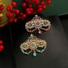 Crystals Arabic Brooch Featuring Hollow Out Tassels Designs For Women Bridal Caftan Pin