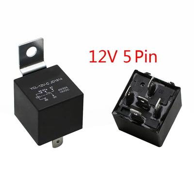 12V 24V Automotive Relay Switch Air Conditioning Relay Battery Control Black Shell DC 24V Relay Electrical Life 100 Thousand