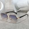 Classic Men Zinc Zinc Alloy Sunnies Gradient Color Anti-UV Glasses Catwalk Women HD Sunglasses  Gift