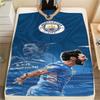 The Blues Team Print FlAannel Blanket, High Quality Comfortable for All Seasons, Home Decor, Warmth and Comfort