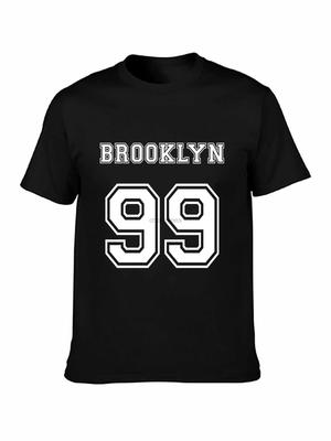 Brooklyn Nine Nine 99 Kolejní Textové Logo Vtipný TV Show Nové Pánské Černé Tričko
