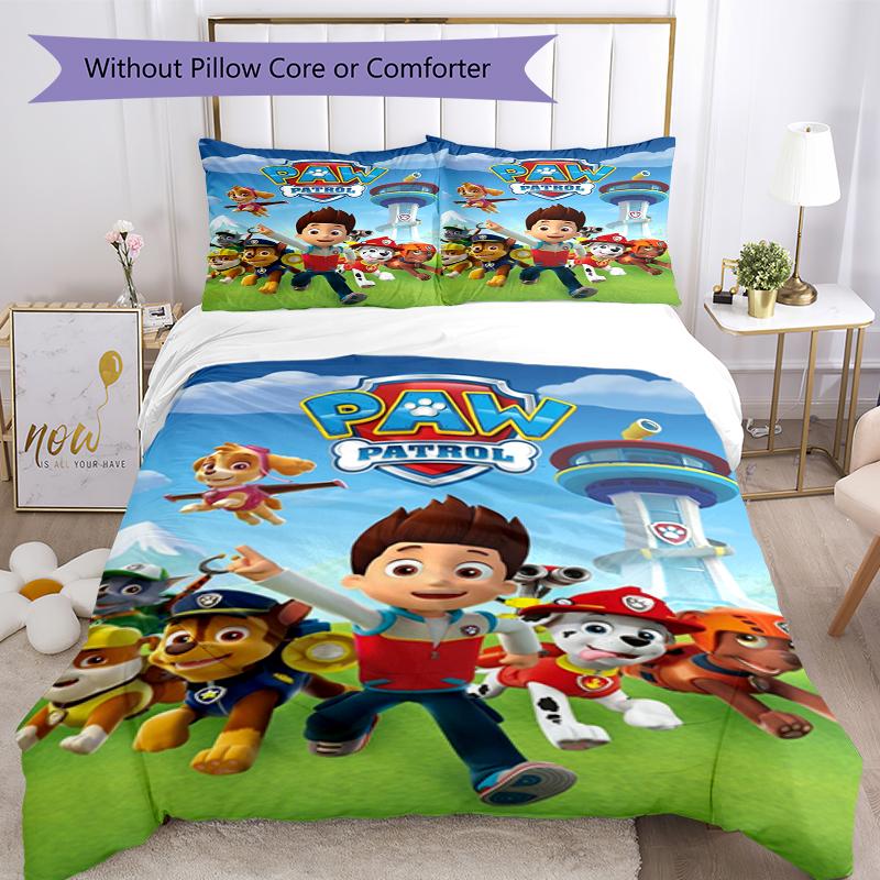 3pcs PAW Patrol Bedding Set Duvet Cover Closure Includes 1 Duvet Cover & 2 Pillowcases, Soft and Comfortable for All Seasons.