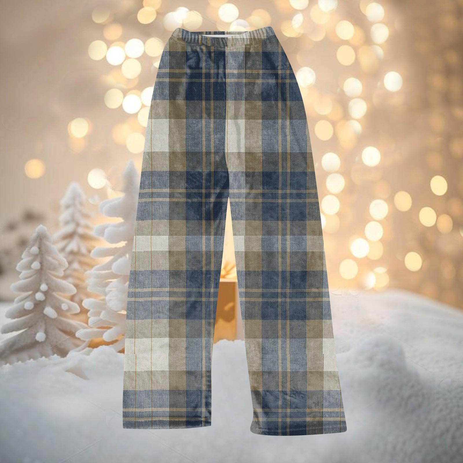 

Женские зимние брюки, длинные брюки, рождественские принтованные брюки XXL