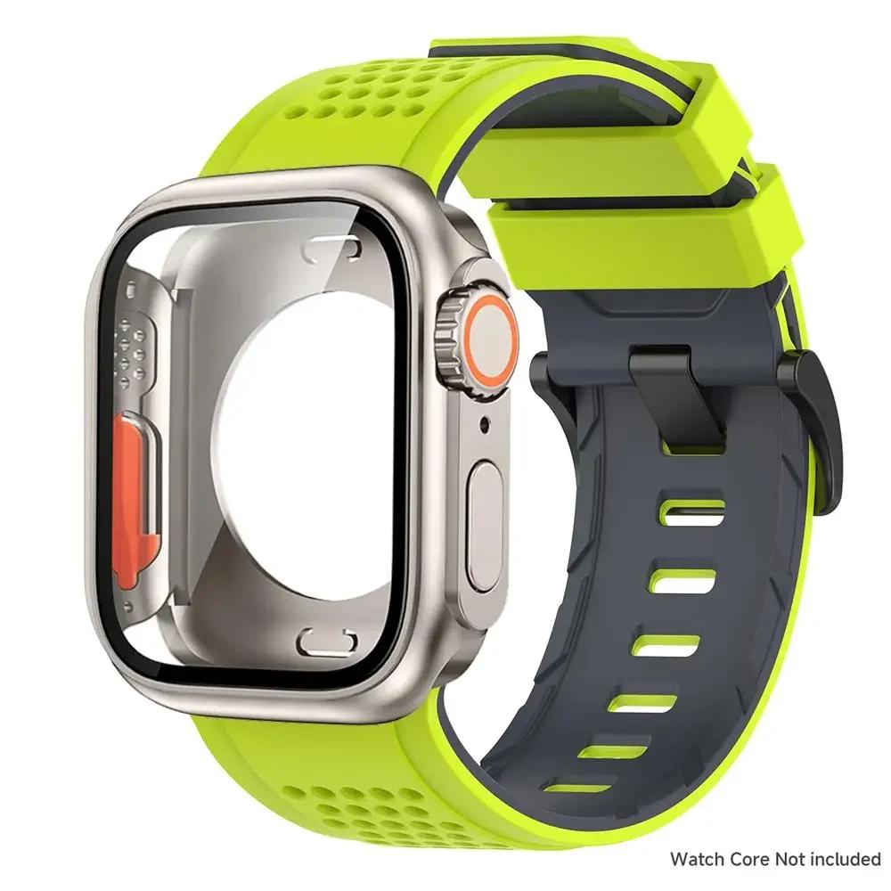 Case+Silicone Strap for Apple Watch Band Ultra 3 49mm 46 45 44 41mm Protective Case Bracelet for Iwatch 11 10 9 8 7 6 54 SE3