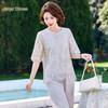 Middle-Aged Women's Summer Plus Size Two-Piece Outfit