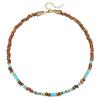 Retro Farbe Gemischte Holzperlen Kette Halskette Bohemian Männer Blau Naturstein Lange Halskette Hip Hop Schmuck Zubehör