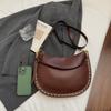 Rivet Crossbody Bag Women's Vintage Underarm Bag Commuter Shoulder Bag
