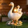 Cute Goose Family Figure Decorative Acrylic Duck Ground Stake for Outdoor Garden Decor Weather Resistant