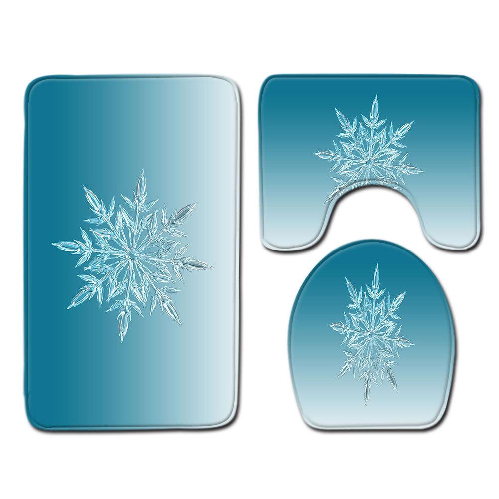 

Рождественский коврик для ванной, туалетный трехпредметный набор 45cmx75cm