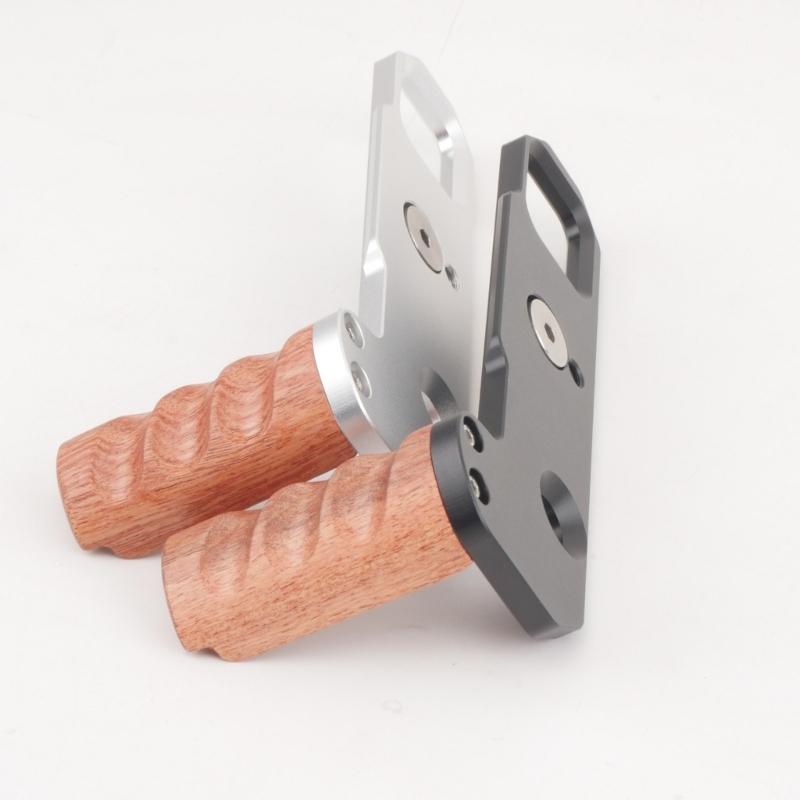 Half Cage Wood Handgrip L Bracket for Arca Tripods Quick Release Plate Mount for F 2 DSLR Camera