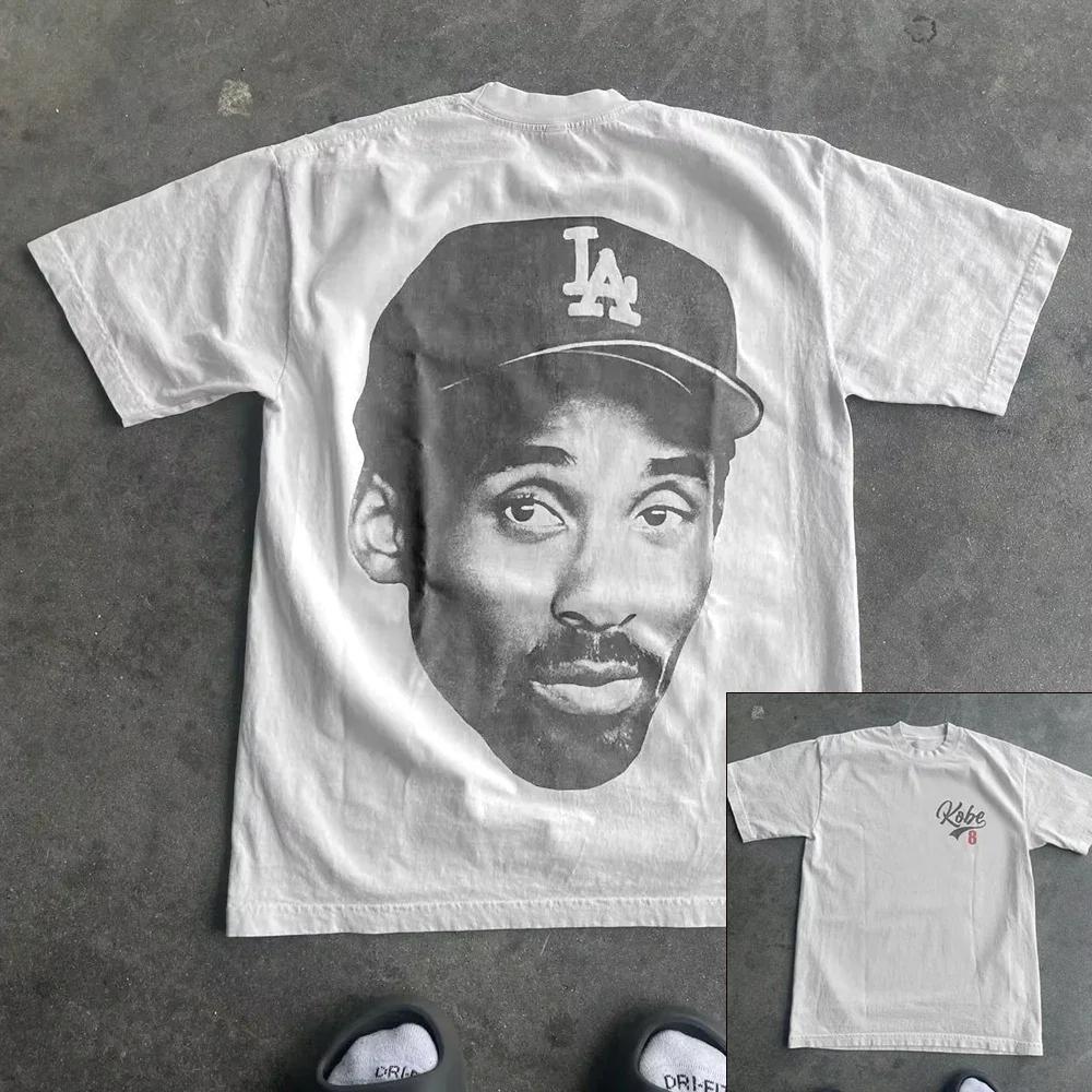 Basketball 8 Print Cotton Casual T-Shirt Men Y2K Summer Short Sleeves Vintage Oversize Tshirt Streetwear Women Tops New