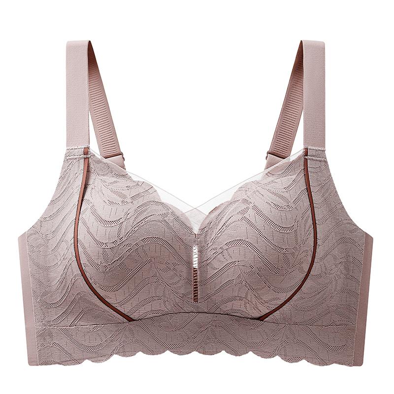 Women Underwear Plus Size Bra Gathered Support  Anti-sagging Full Cup Bras No Steel Ring Comfortable Lace Vest Typep Top