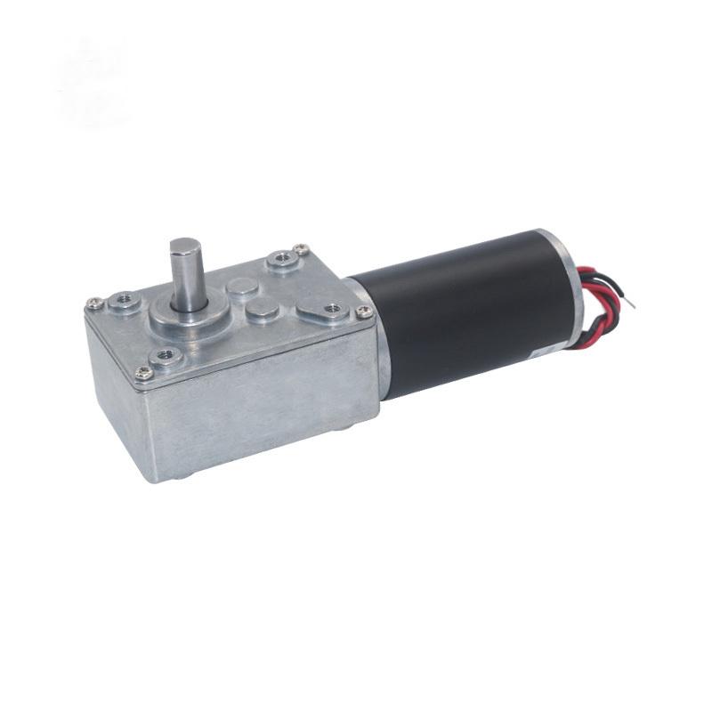 DC12V 24V Powerful Torque Gearmotor Metal Turbo Worm Gearbox Type-D Shaft Reversed Low Speed 70kg.cm Self-Lock Worm Gear Motor