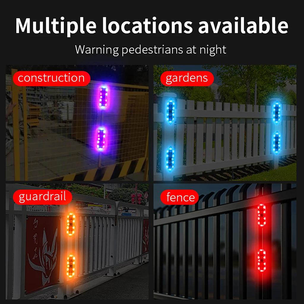 8 Pcs Solar Flashing Warning Light LED Warning Safety Flashing By Strobe Light Christmas Decorative Light for Motorcycle RGB