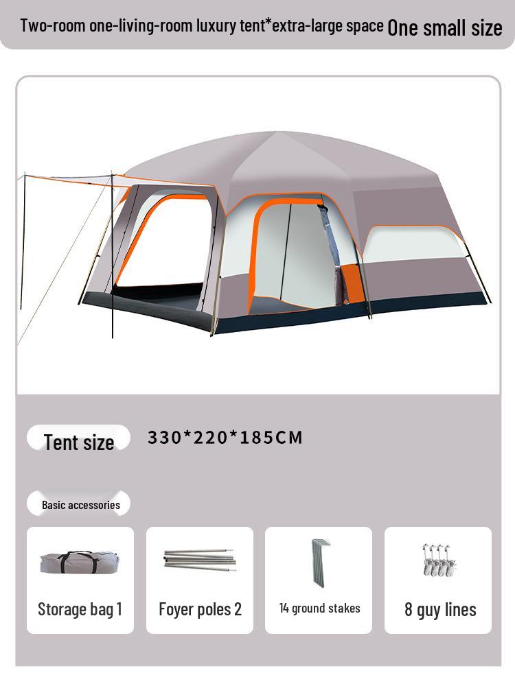 Уличная кемпинговая палатка для 3-10 человек, двухкомнатная конструкция 4-6 People бежевый