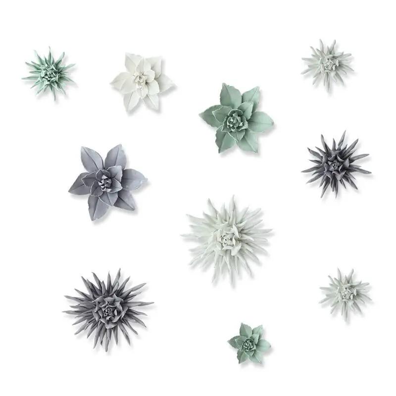 Modern Ceramic Lily Flower Wall Hanging Crafts Home Livingroom TV Background Wall Mural Decoration Hotel Store Wall Ornaments